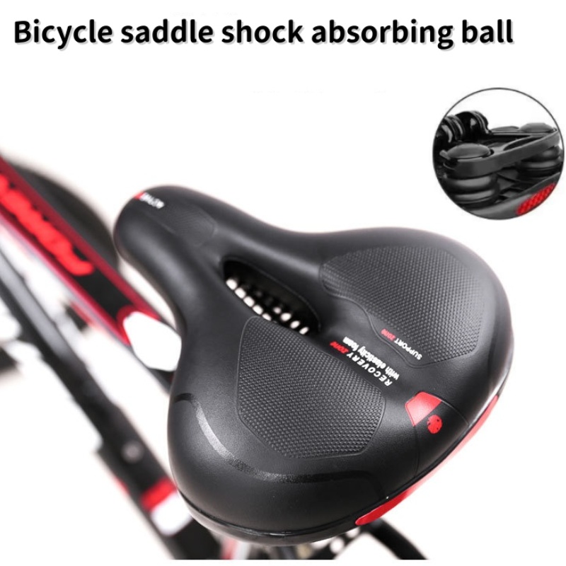 Commuting By Bike - 快適な幅広厚手マウンテンバイクシート、人間工学に基づいた中空サイクリングサドル、衝撃吸収クッション、MTB用ヒップの痛みを軽減