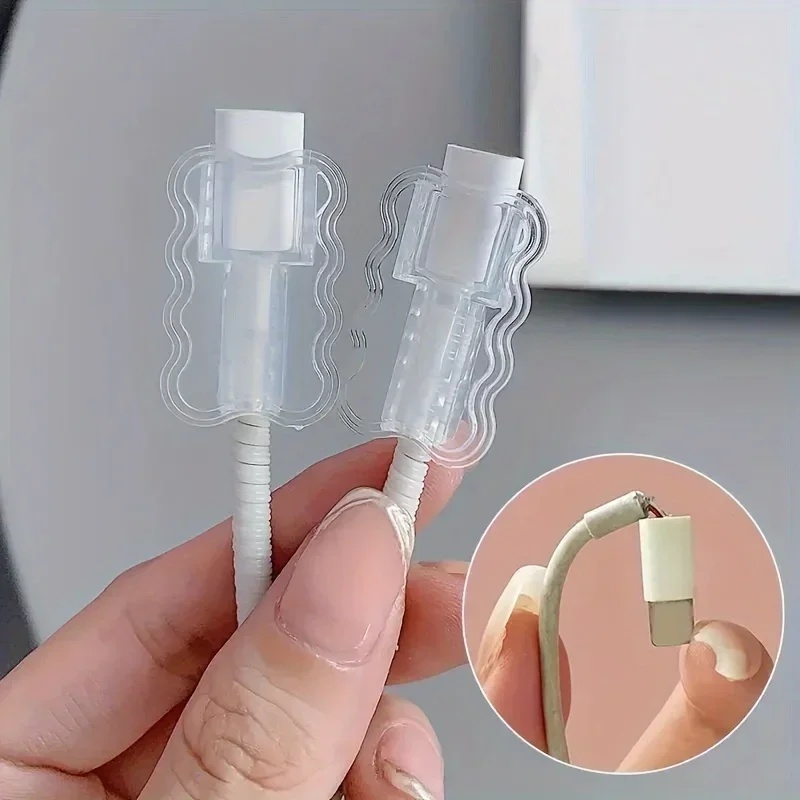 Cable Lock Flexible - データケーブル保護スリーブ、破損防止コードセーバー、携帯電話アクセサリー、学校や家庭用の柔軟なコード管理ツール
