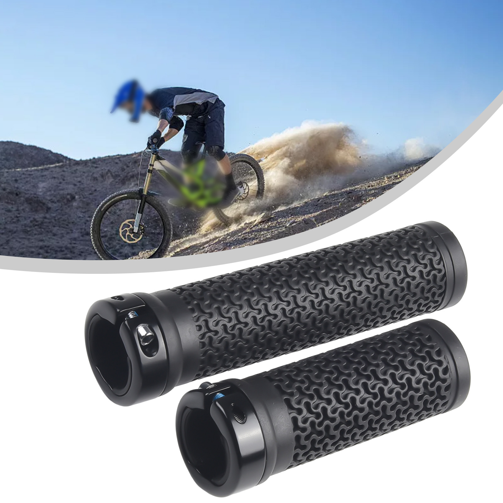 Commuter Bike Lock - 1 ペア自転車ハンドルソフトラバーマウンテンバイクグリップロックオン自転車ハンドルグリップ衝撃吸収自転車ハンドルバーグリップ
