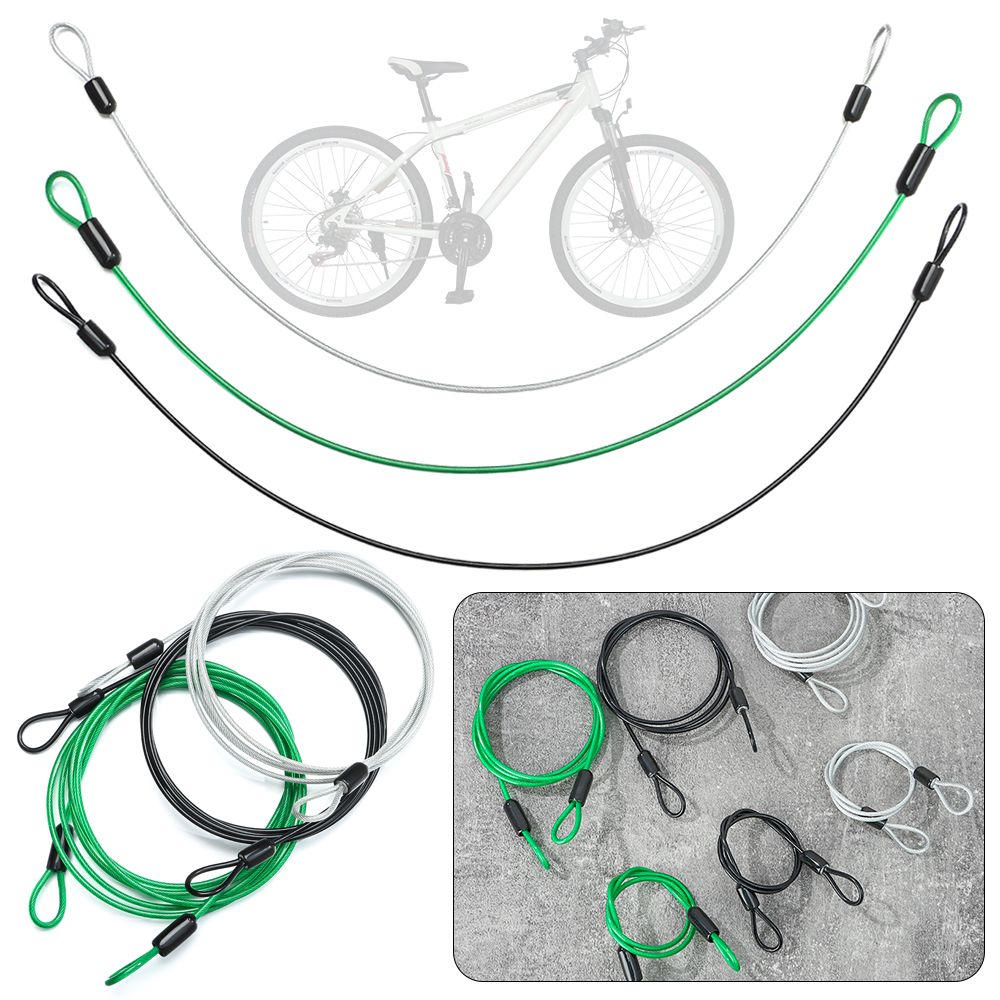 Cable Lock Flexible - 盗難防止スチールケーブル,マウンテンバイクおよびロードバイク用,1.5 m/1 m/2m,強力なワイヤー,サイクリングアクセサリー