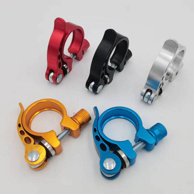 Commuter Bike Lock - 自転車シートポストクランプ 31.8/34.9mm クイックリリース アルミ合金 自転車シートポスト サドルロック